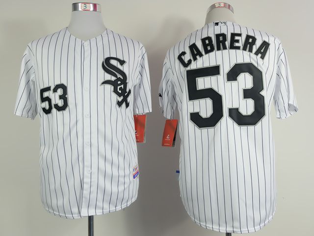 Men Chicago White Sox 53 Cabrera White MLB Jerseys